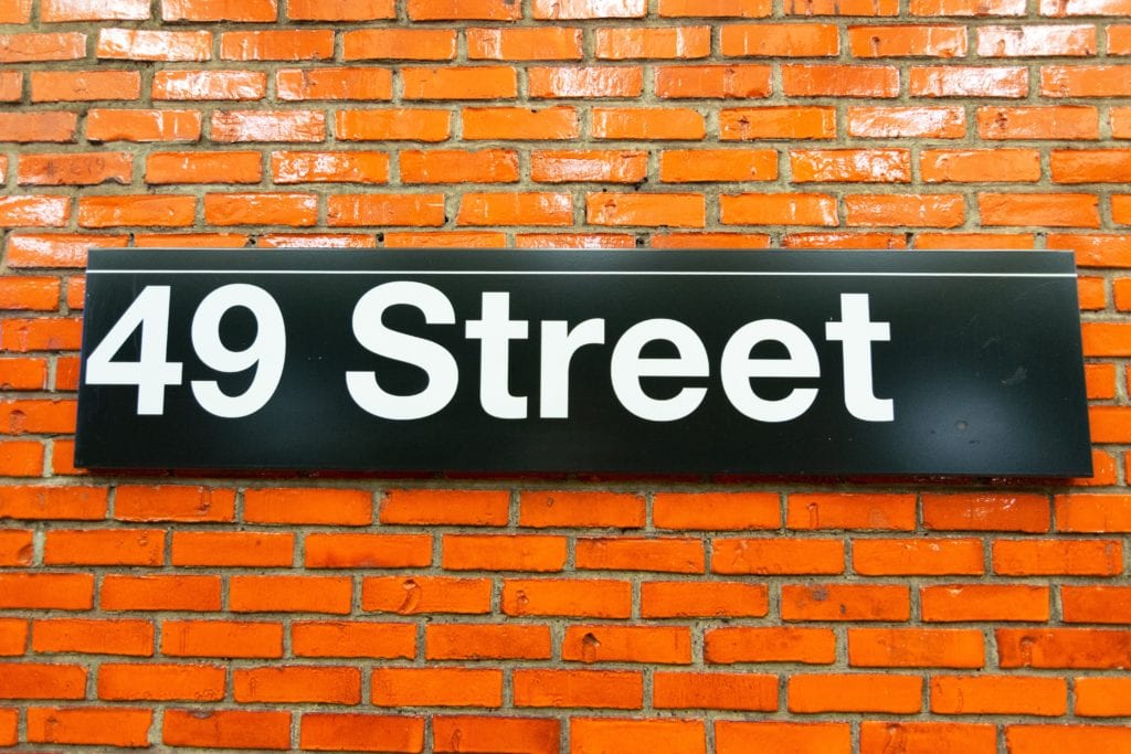 Fermata d49 street della metropolitana di New York